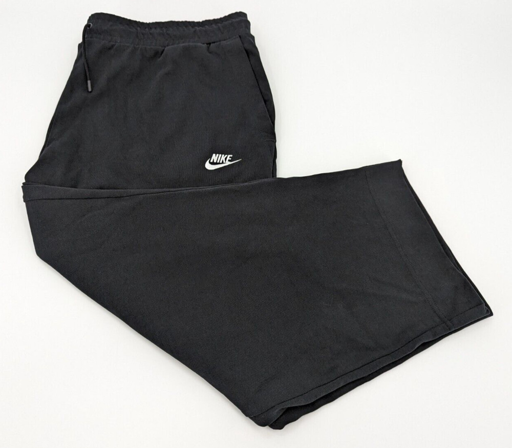 Nike Women's Black Sportswear High Rise Straight Cropped Sweat Pants Size XXL